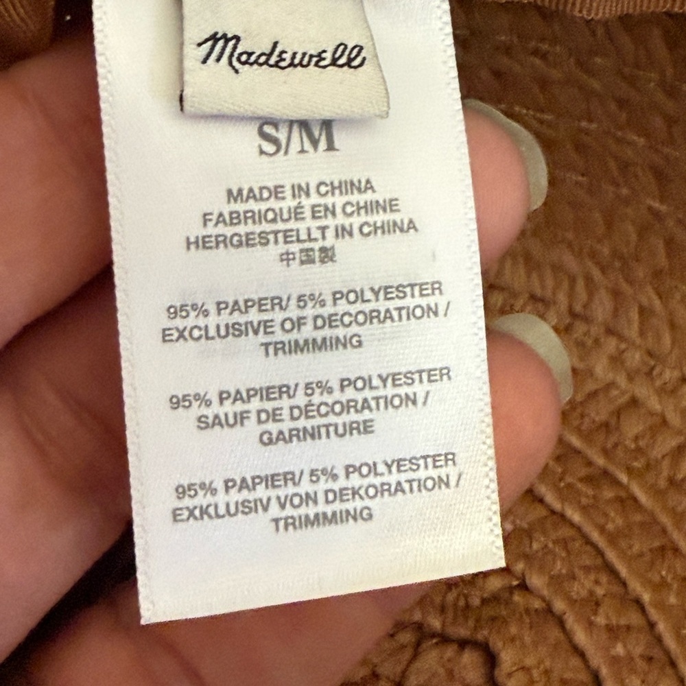 Madewell Brown Straw Hat with Cream Band - Picture 5 of 6